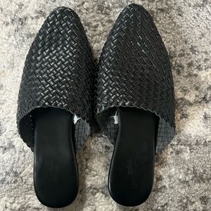 Worn once! Black mules